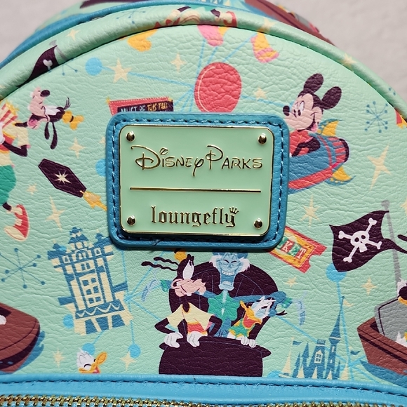 Disney Blue Mini Backpack with Cartoon Pattern - Picture 2 of 8